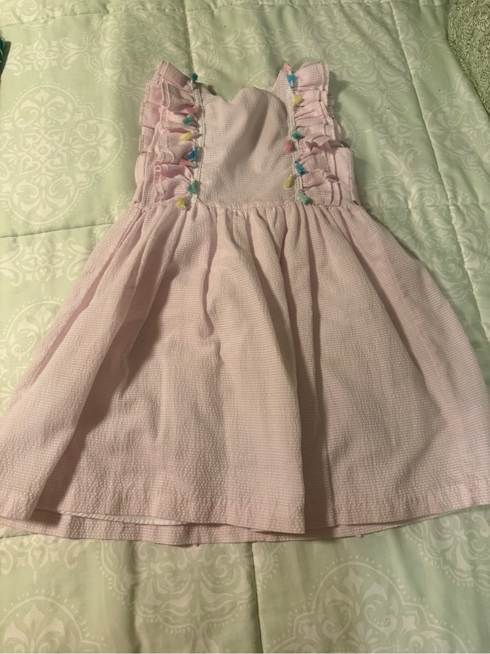 Pippa & Julie Light Pink Tassel Ruffle Dress